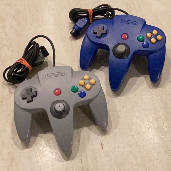 Nintendo 64 Controllers Original N64 Controller Lot Of 2 Blue Grey - Picture 2 of 16